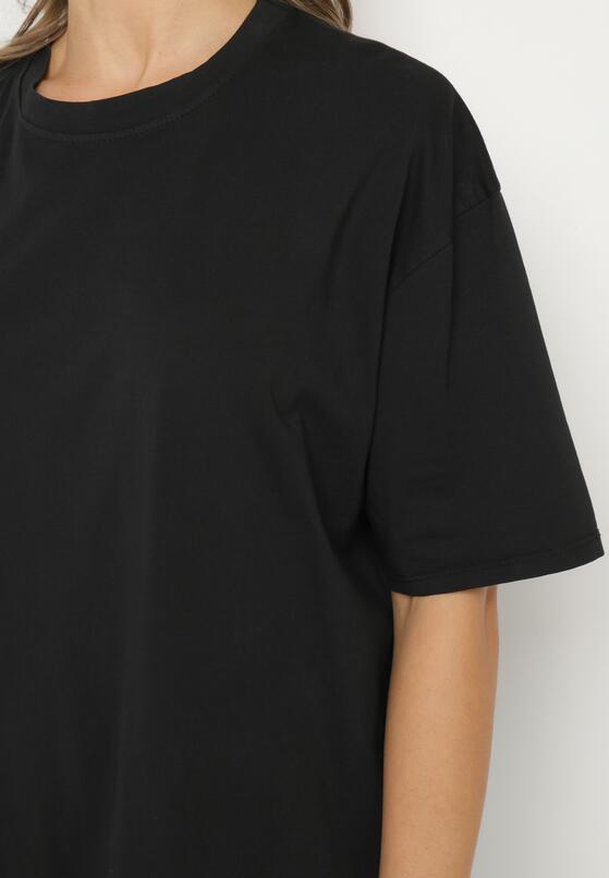 Czarny Bawełniany T-shirt Koszulka z Krótkim Rękawem Bevima 5