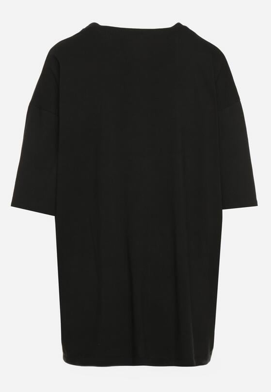 Czarny Bawełniany T-shirt Koszulka z Krótkim Rękawem Bevima 7