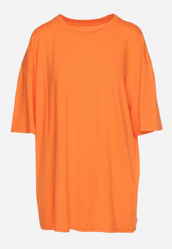 Pomarańczowy Bawełniany T-shirt Koszulka z Krótkim Rękawem Bevima 5