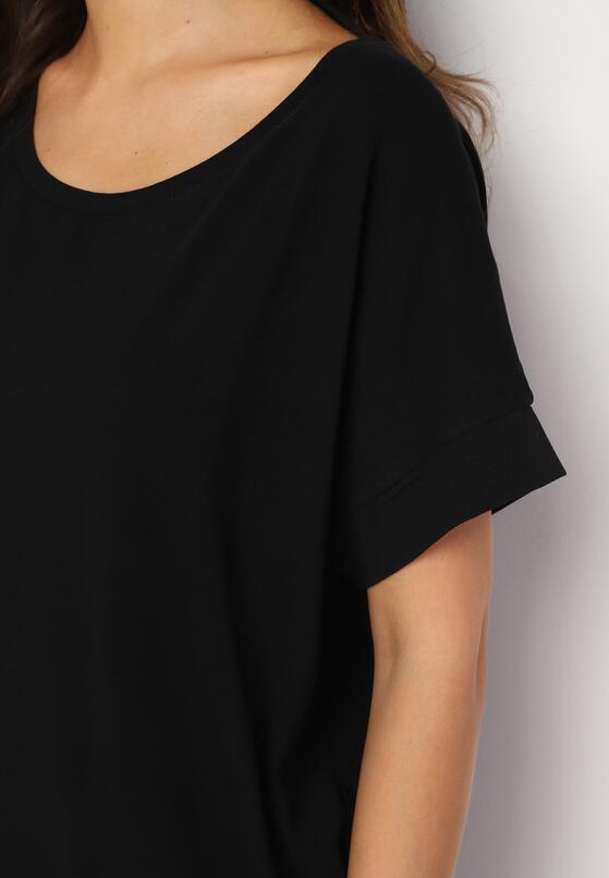 Czarna Pudełkowa Sukienka T-shirtowa o Krótkim Kroju Orlella 5