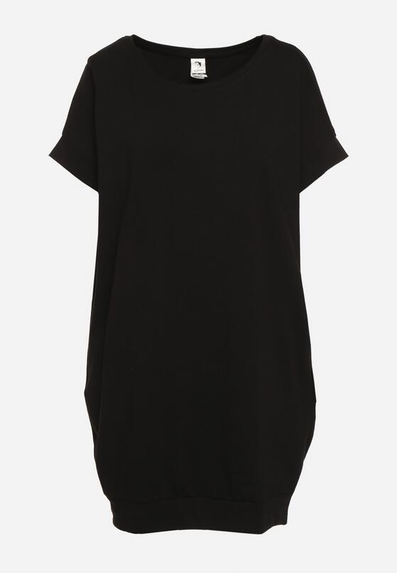 Czarna Pudełkowa Sukienka T-shirtowa o Krótkim Kroju Orlella 6