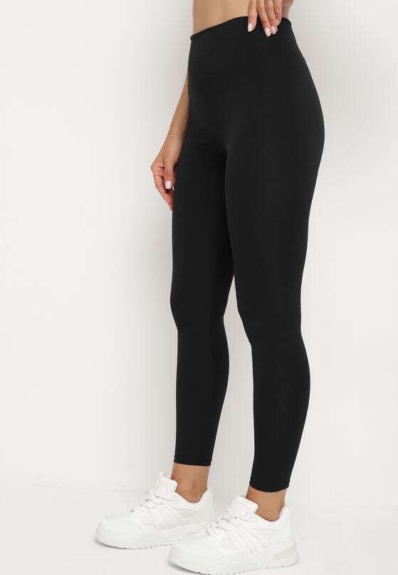 Czarne Legginsy z Wysokim Stanem Parefia 1