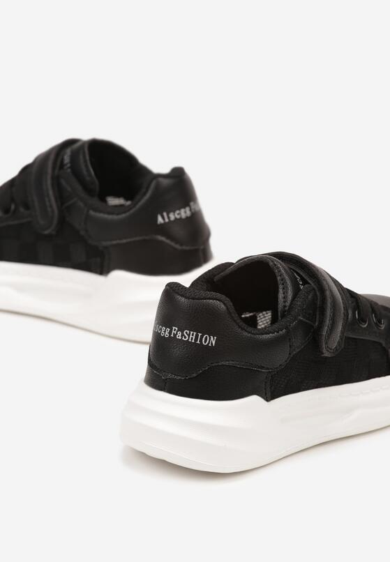 Czarne Płaskie Buty Sportowe Sneakersy z Kolorowymi Sznurówkami i Skórzaną Wkładką Elmelba 3