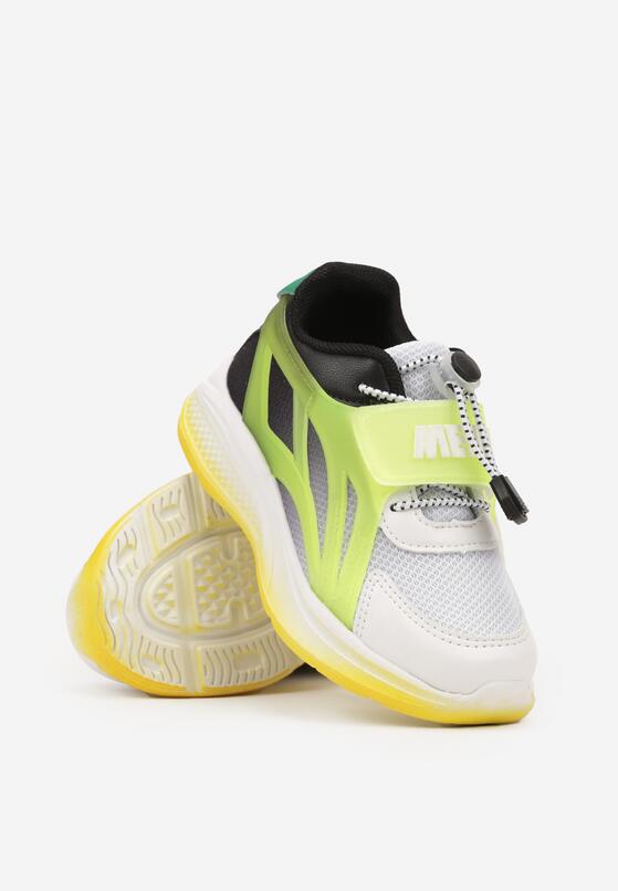 Białe Buty Sportowe Sneakersy na Płaskiej Podeszwie ze Skórzaną Wkładką i Perforacją Amelba 2