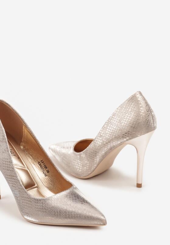 Pantofi stiletto Culoarea șampaniei 6