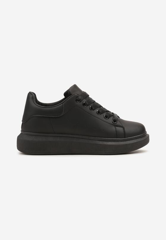 Czarne Płaskie Sznurowane Buty Sportowe Sneakersy w Klasycznym Stylu Vlimara 1