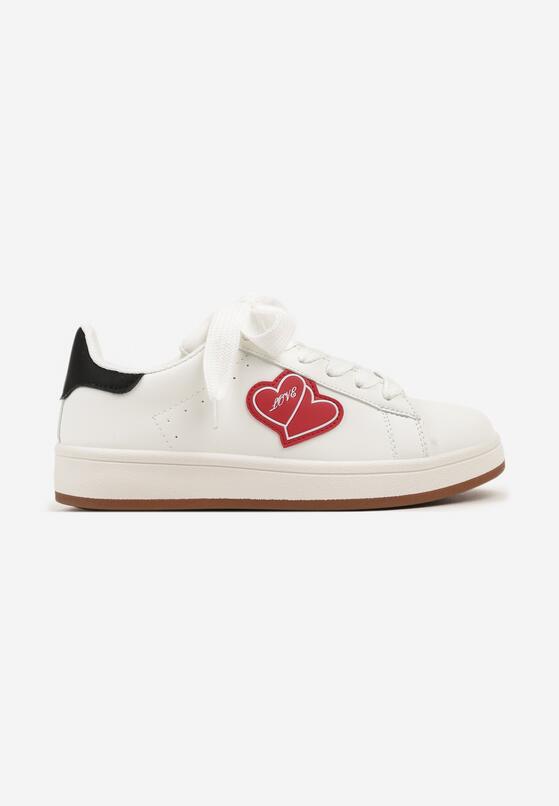 Białe Sneakersy z Naszywką z Serduszkami Musitala 4