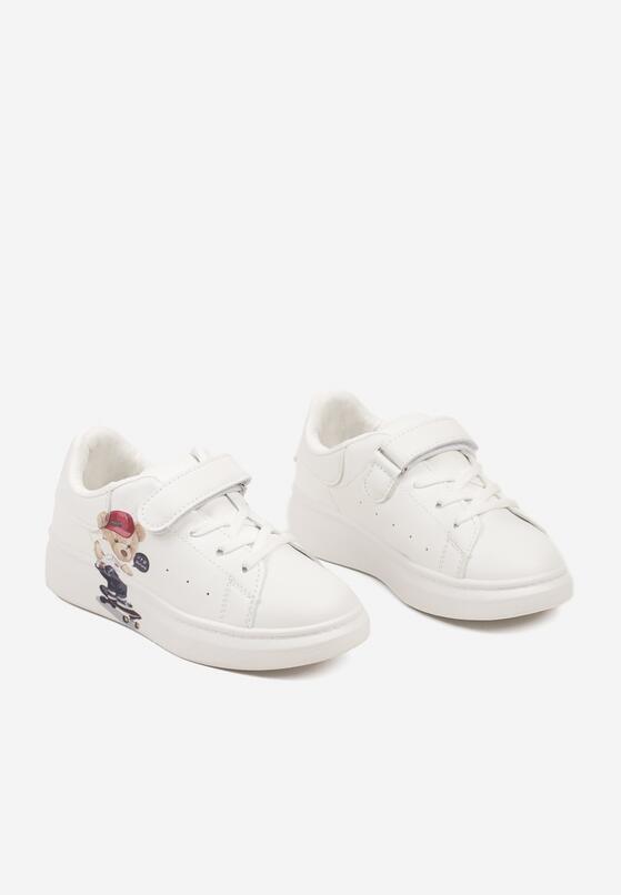 Białe Buty Sportowe Sneakersy na Platformie z Misiami Mililora 2