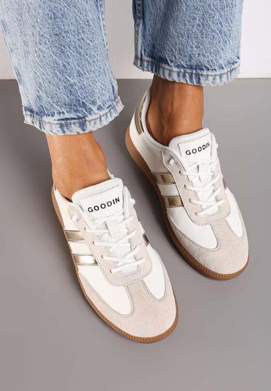Sneakers Alb cu auriu 3