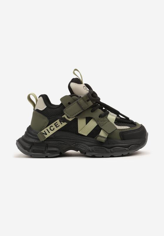 Czarne Płaskie Buty Sportowe Sneakersy z Ozdobnymi Paskami Milathra 1