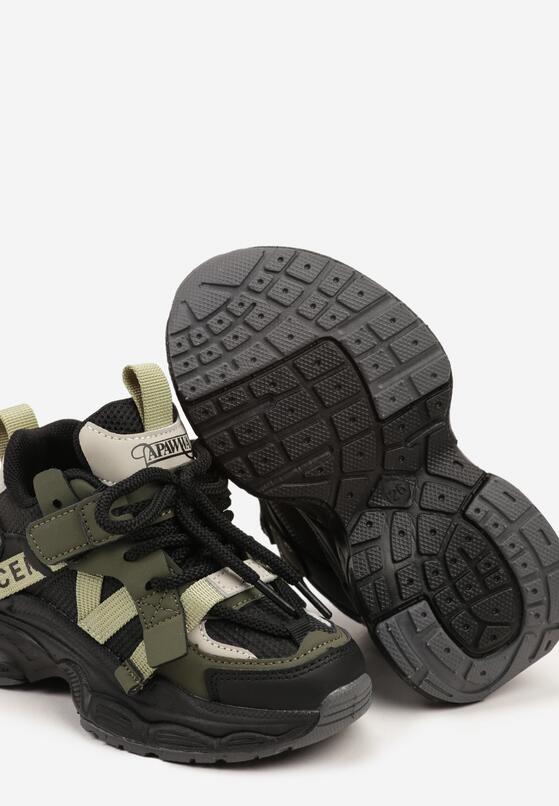 Czarne Płaskie Buty Sportowe Sneakersy z Ozdobnymi Paskami Milathra 3