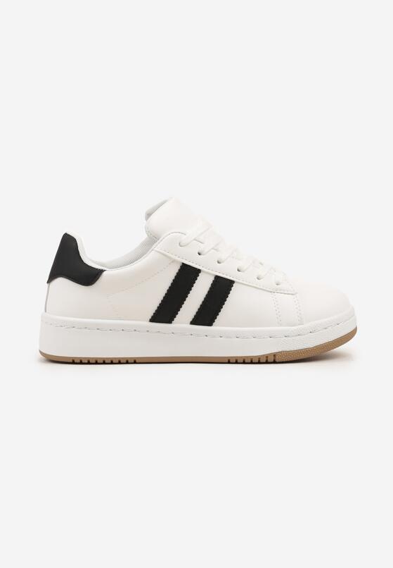 Białe Płaskie Sneakersy z Kontrastowymi Paskami Navisana 4