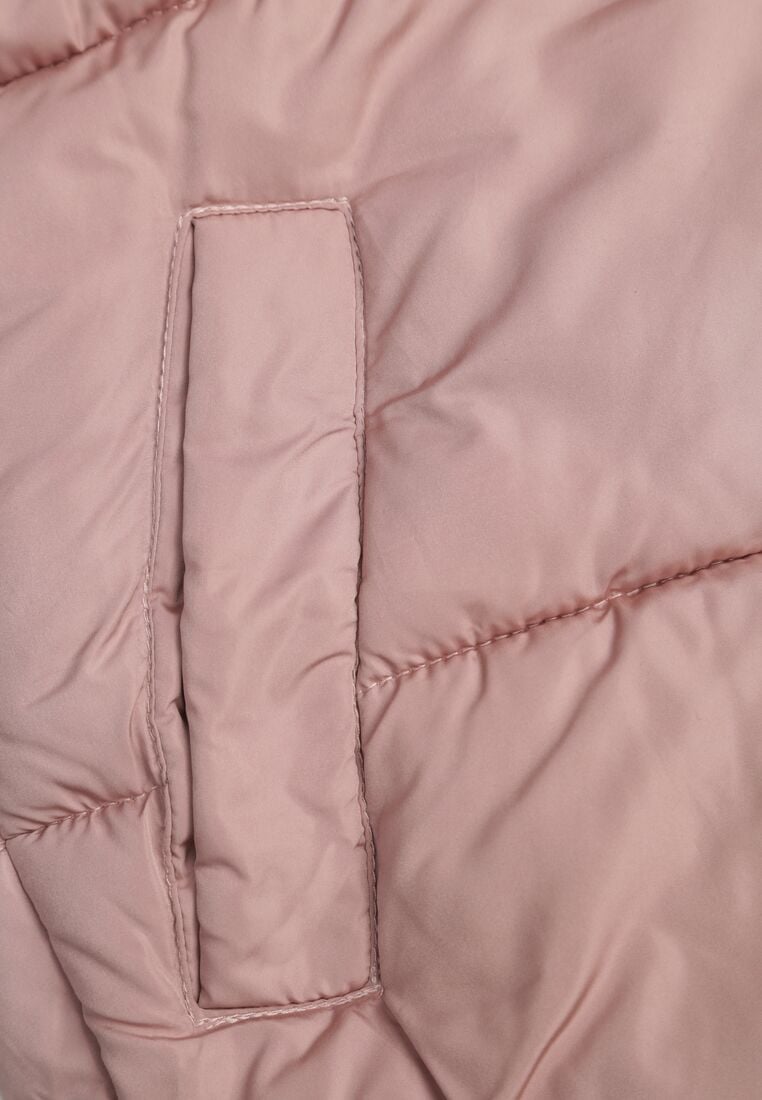 Różowa Pikowana Kurtka Puffer z Kapturem Miviera 8