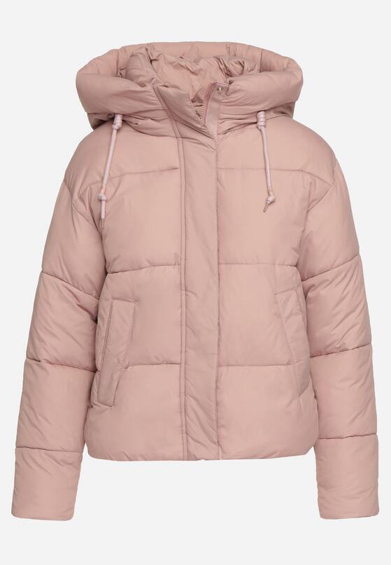 Różowa Pikowana Kurtka Puffer z Kapturem Miviera 6