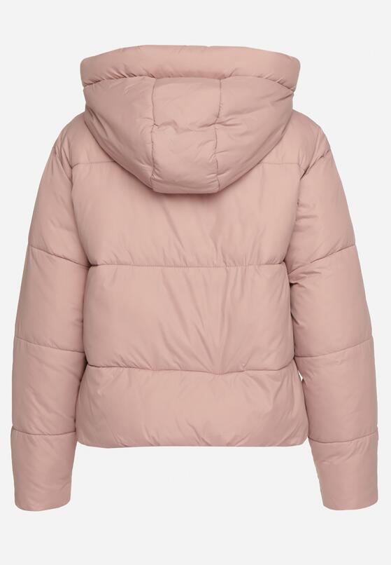 Różowa Pikowana Kurtka Puffer z Kapturem Miviera 7