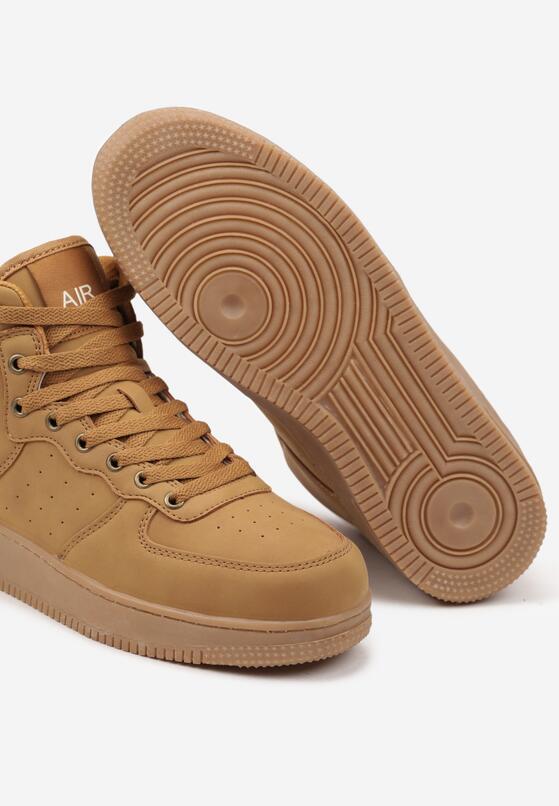 Brązowe Płaskie Sznurowane Botki Sneakersy za Kostkę Mivara 3