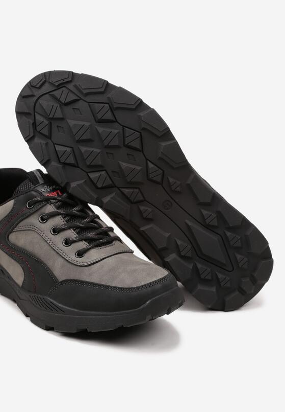 Szare Płaskie Buty Sportowe Sneakersy z Geometrycznym Wzorem Zitheria 3