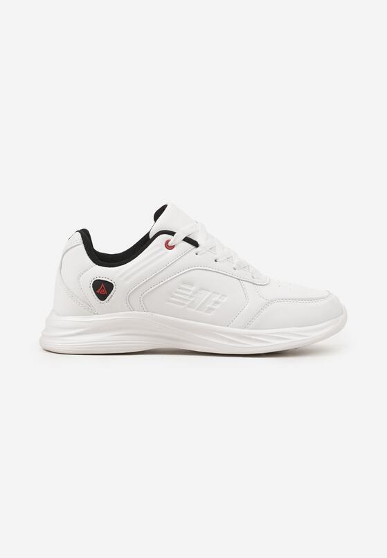 Białe Płaskie Sznurowane Buty Sportowe Sneakersy Ozdobione Tłoczeniami Holeria 1