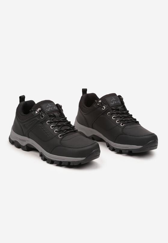 Czarne Płaskie Sznurowane Buty Trekkingowe Evilore 2