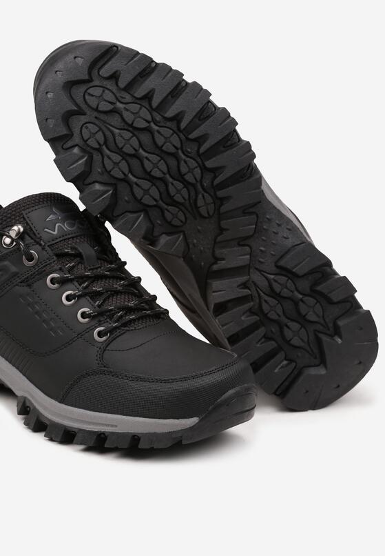 Czarne Płaskie Sznurowane Buty Trekkingowe Evilore 3