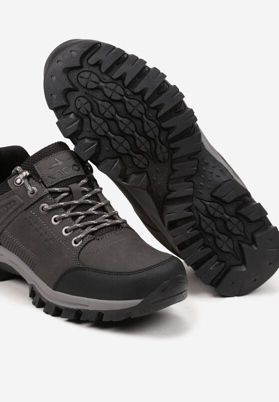 Szare Płaskie Sznurowane Buty Trekkingowe Evilore 3