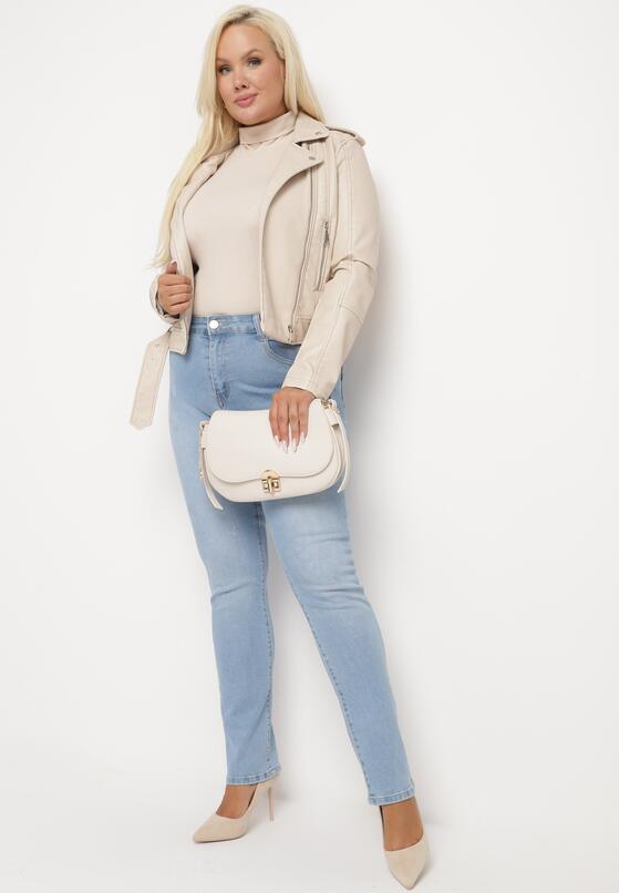 Niebieskie Jeansy Skinny z Ozdobnymi Przetarciami Neveloria 2