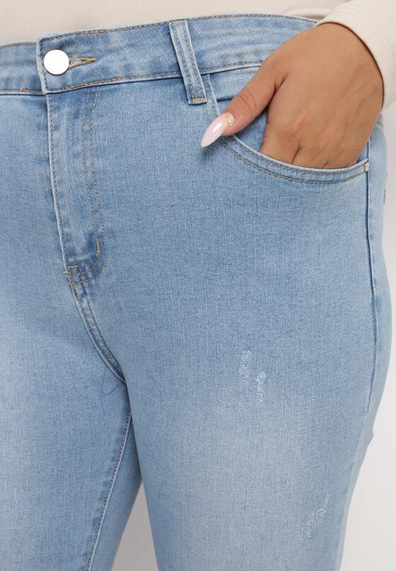 Niebieskie Jeansy Skinny z Ozdobnymi Przetarciami Neveloria 5