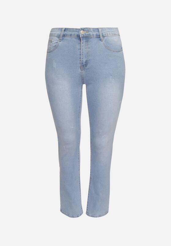 Niebieskie Jeansy Skinny z Ozdobnymi Przetarciami Neveloria 6