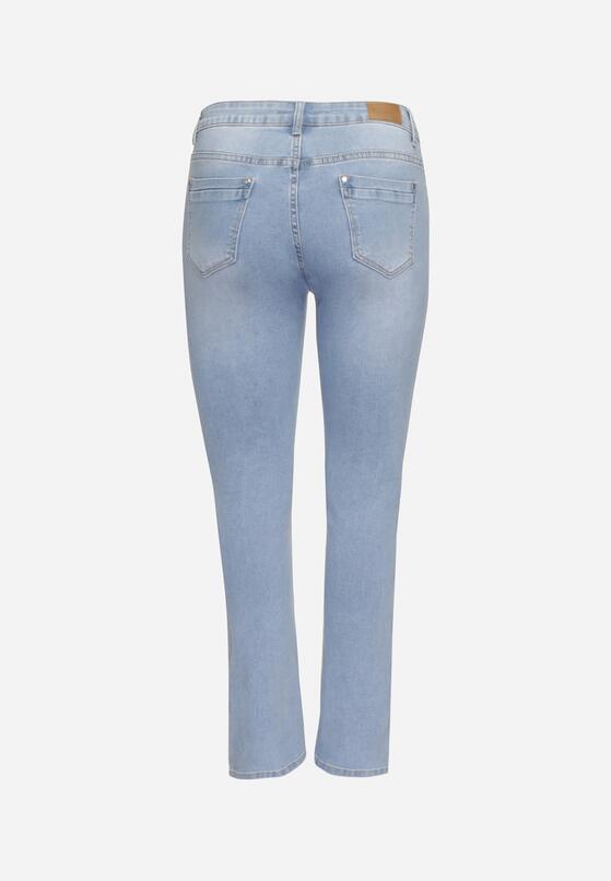 Niebieskie Jeansy Skinny z Ozdobnymi Przetarciami Neveloria 7