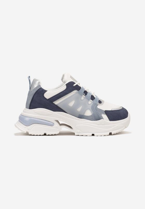 Niebieskie Sneakersy na Grubej Podeszwie na Tłoczonej Podeszwie Velariel 4