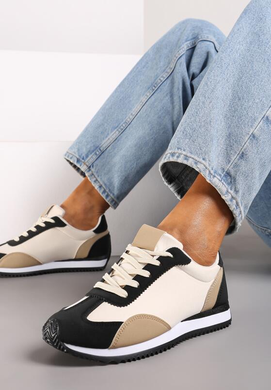 Czarne Płaskie Sneakersy z Geometrycznym Wzorem Navshara 2