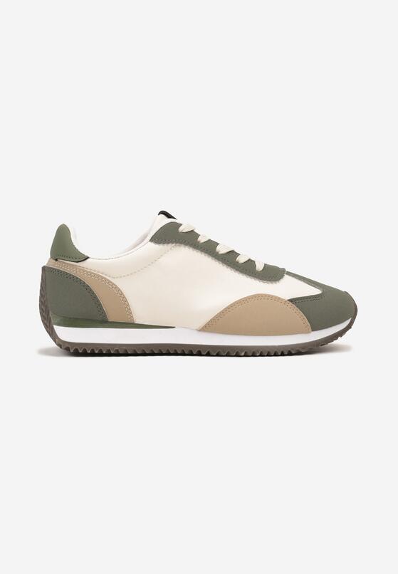 Zielone Płaskie Sneakersy z Geometrycznym Wzorem Navshara 4