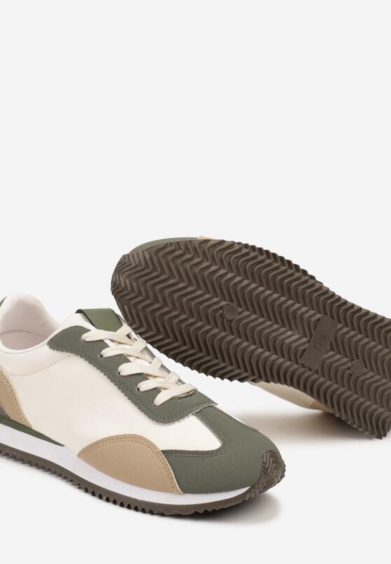 Zielone Płaskie Sneakersy z Geometrycznym Wzorem Navshara 6