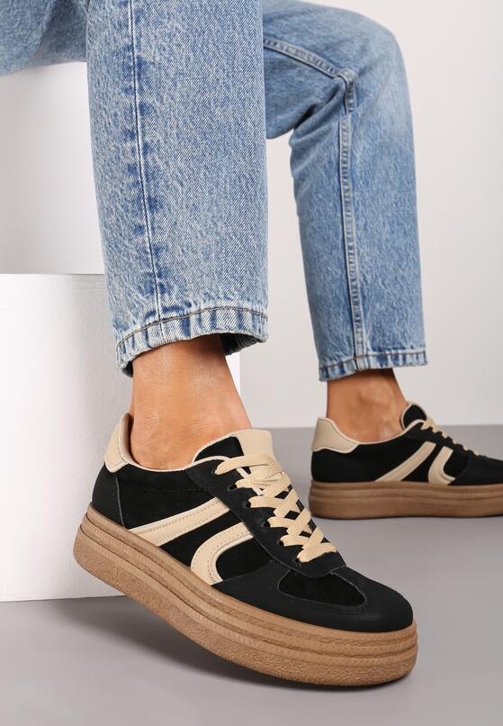 Czarne Sneakersy na Grubej Podeszwie z Geometrycznym Wzorem Nevthaya 2