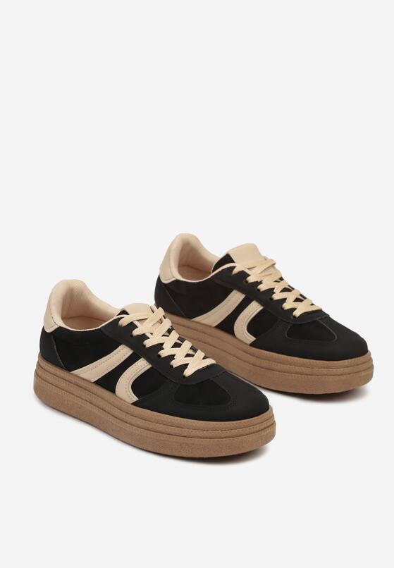 Czarne Sneakersy na Grubej Podeszwie z Geometrycznym Wzorem Nevthaya 5