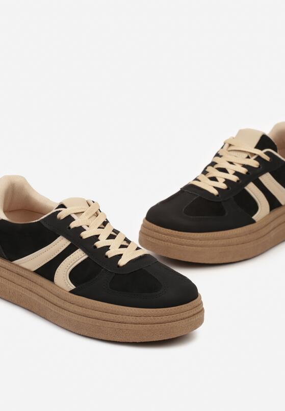 Czarne Sneakersy na Grubej Podeszwie z Geometrycznym Wzorem Nevthaya 6