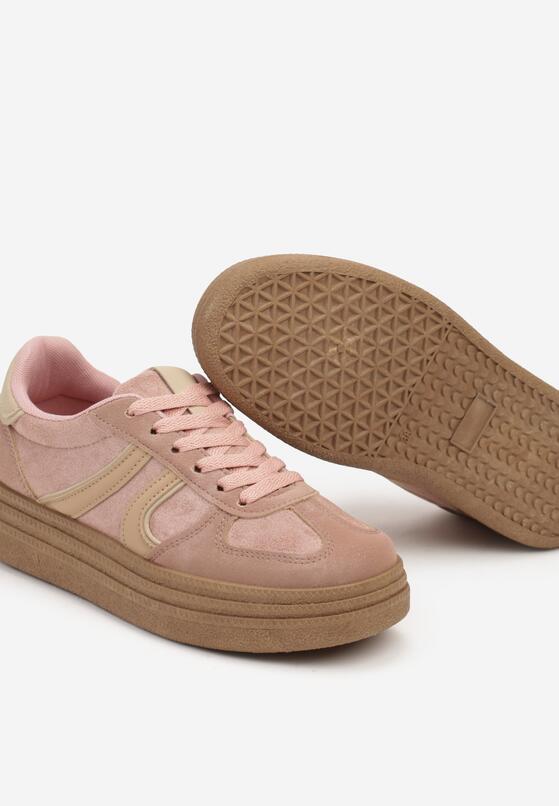 Różowe Sneakersy na Grubej Podeszwie z Geometrycznym Wzorem Nevthaya 6