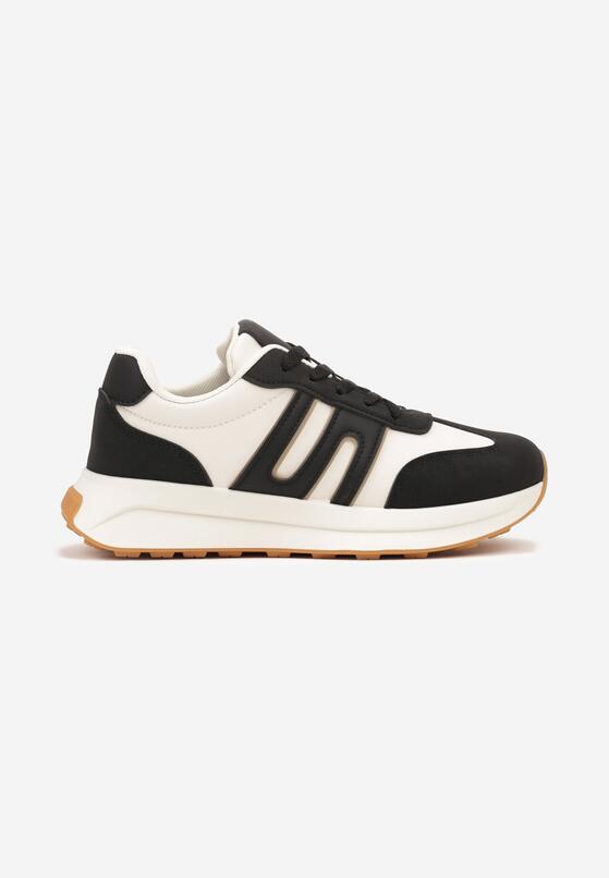Czarne Płaskie Sneakersy z Geometrycznym Wzorem Nevlene 4