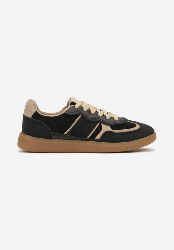 Czarne Sneakersy przed Kostkę z Przeszyciami z Grubą Podeszwą Nevelice 4