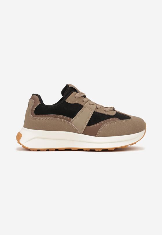 Czarne Płaskie Sznurowane Sneakersy z Geometrycznym Wzorem Neveanna 4