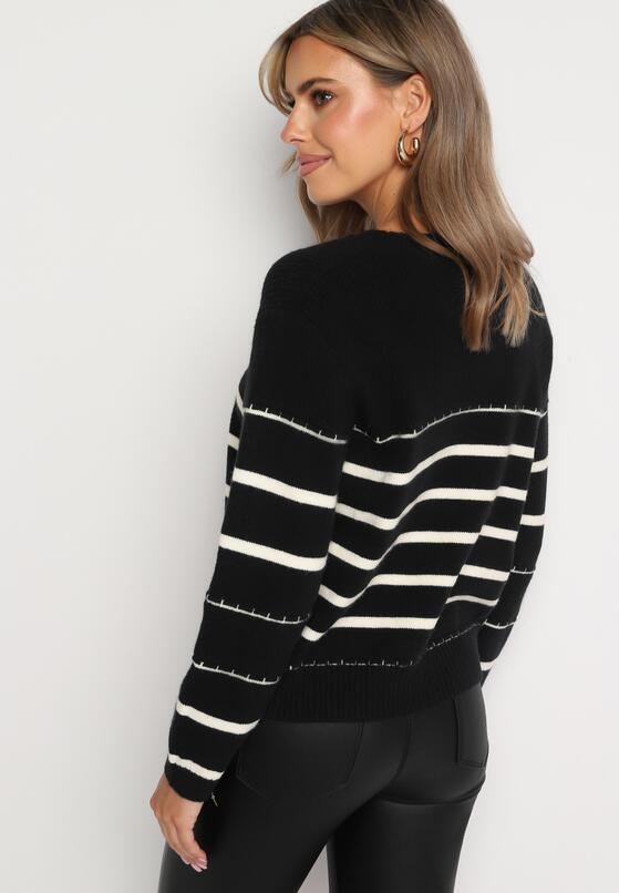 Pulover Negru cu alb 3