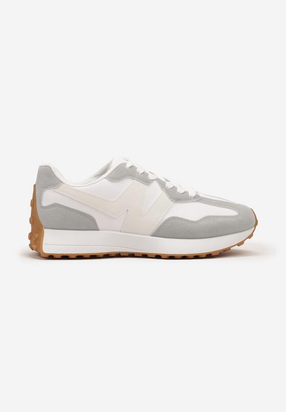 Szaro-Białe Płaskie Buty Sportowe Sneakersy z Geometrycznym Wzorem Iriefra 1