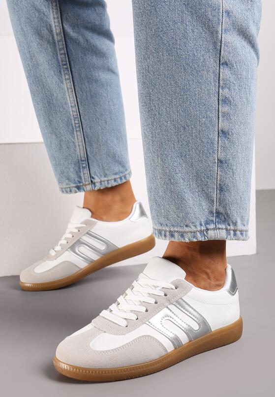 Sneakers Alb cu argintiu 3