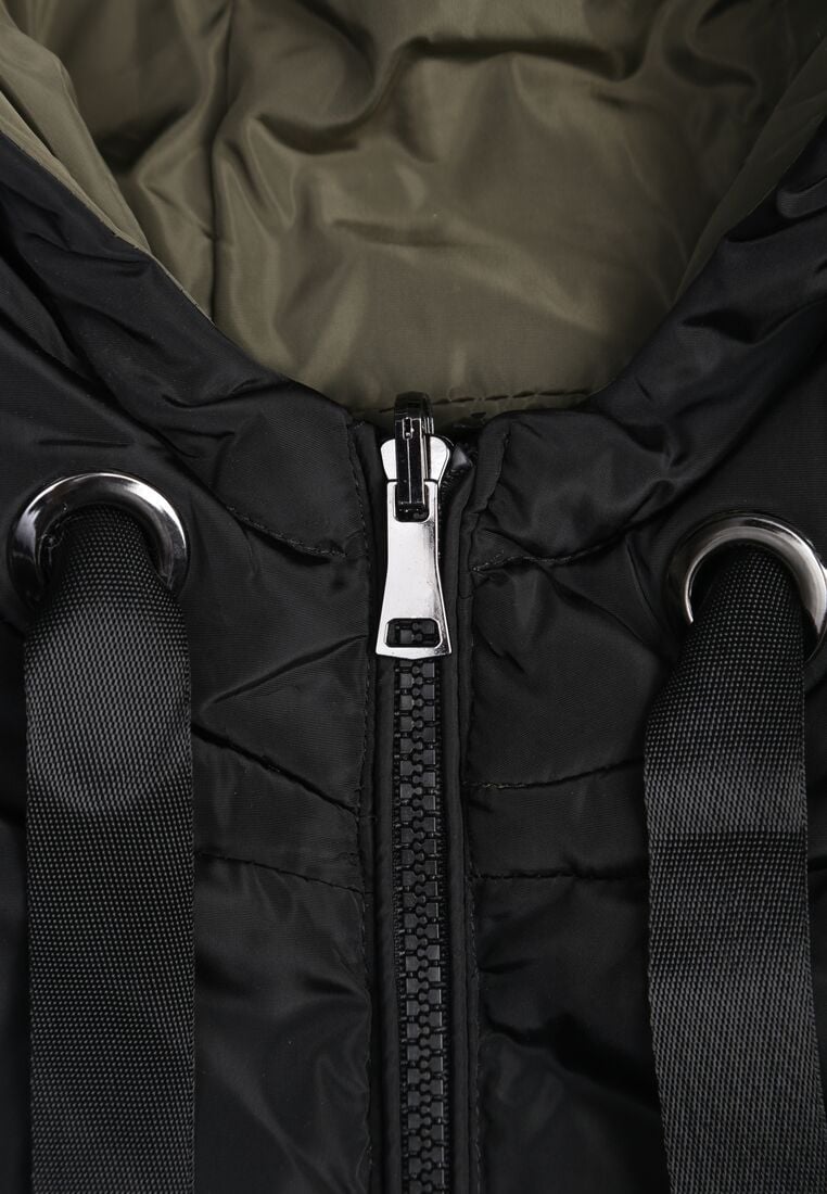 Czarna Pikowana Kamizelka Dwustronna z Kapturem i Troczkami Nevetiani 8