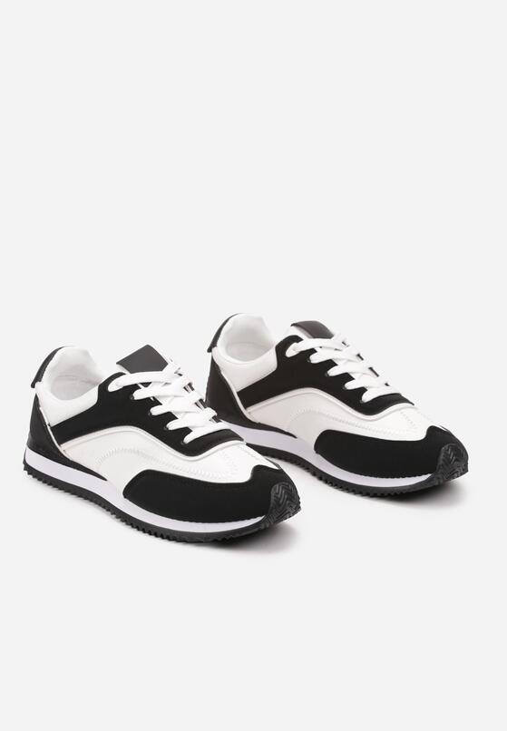 Czarne Płaskie Sneakersy z Geometrycznym Zdobieniem Mericca 5