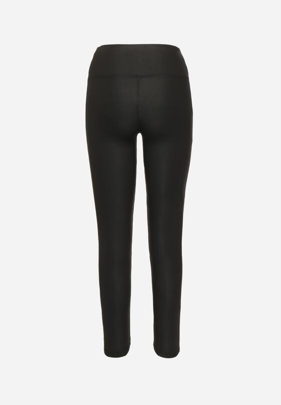 Czarne Ocieplane Legginsy z Wysokim Stanem Merilans 7