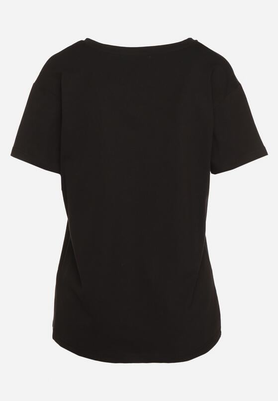 Czarny T-shirt Bawełniany o Klasycznym Fasonie Iridessae 7