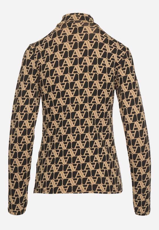 Czarna Bluzka Golf z Bawełny o Kroju Longsleeve w Ozdobne Litery Stelinora 7