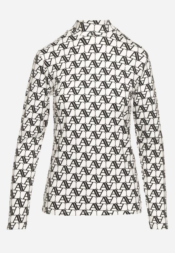 Biała Bluzka Golf z Bawełny o Kroju Longsleeve w Ozdobne Litery Stelinora 6