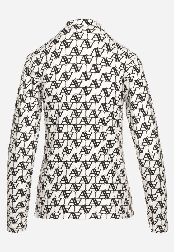 Biała Bluzka Golf z Bawełny o Kroju Longsleeve w Ozdobne Litery Stelinora 7